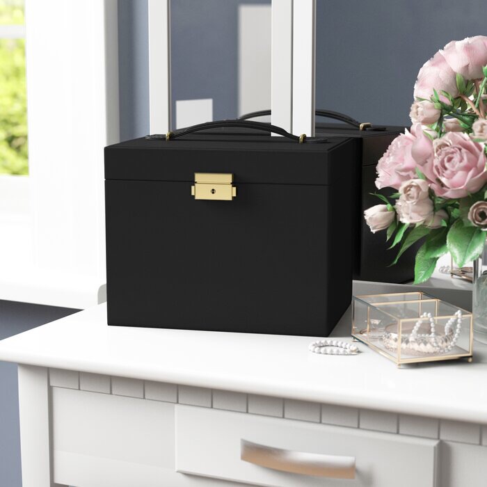 Black Leather Jewelry Box